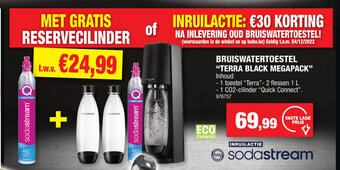 Hubo Sodastream Bruiswatertoestel "Terra Black Megapack" aanbieding