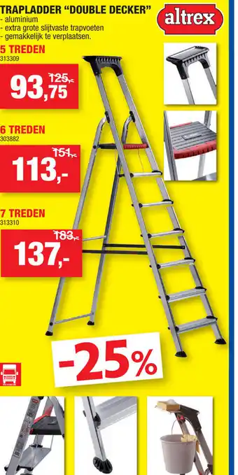 Hubo Altrex Double Decker Trapladders 5 Treden aanbieding