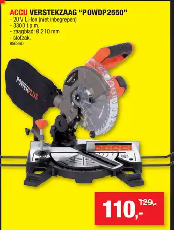 Hubo Powerplus Accu Verstekzaag POWDP2550 aanbieding