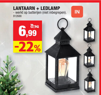 Hubo Lantaarn + Ledlamp aanbieding