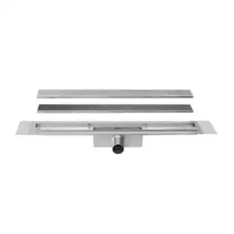 Easydrain compact taf afvoergoot enkele plaat 120cm 50mm met zero design rooster rvs