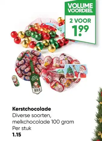 Kerstchocolade Diverse Soorten , Melkchocolade 100gram , 2 Voor