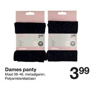 Zeeman Dames panty aanbieding