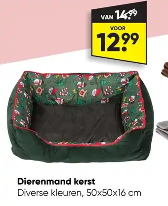 Big Bazar Dierenmand Kerst 50x50x16cm aanbieding