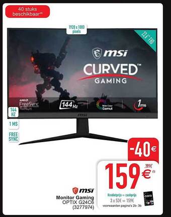Cora Msi monitor gaming aanbieding