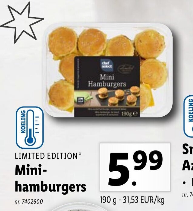 Limited Edition Mini hamburgers 190g promotie bij Lidl