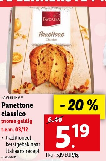 Lidl Favorina Panettone classico aanbieding
