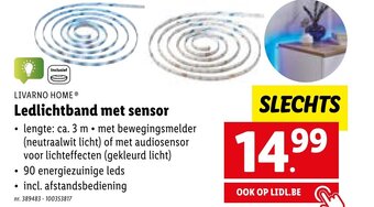 Lidl Livarno Home Ledlichtband met sensor aanbieding