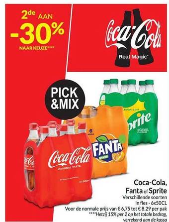 Intermarché Cocacola, fanta of sprite aanbieding