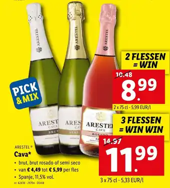 Lidl Arestel cava 3x75cl aanbieding