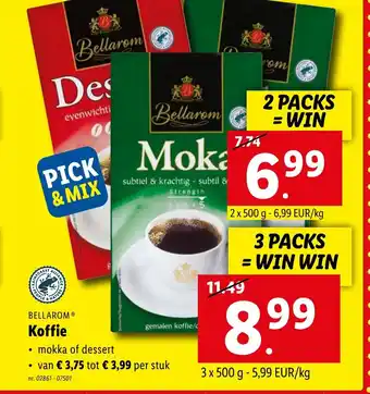 Lidl Bellaron koffie 3x500g aanbieding