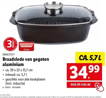 Lidl Ernesto braadslede van gegoten aluminum 39x22x15,7 aanbieding