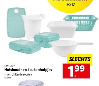 Lidl Ernesto huishoud- en keukenhulpjes aanbieding