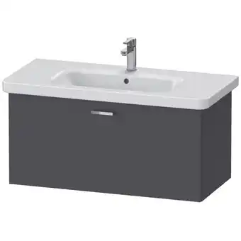 Sawiday Duravit xbase wastafelonderkast 93x44.8x44.8cm 1 lade standaard greep met softclose spaanplaat grafiet mat aanbieding