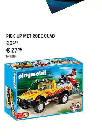 Pickup met rode quad