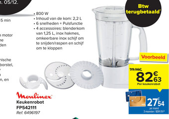 Carrefour Moulinex Keukenrobot FP542111 aanbieding