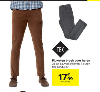 Carrefour Tex Fluwelen Broek voor Heren aanbieding