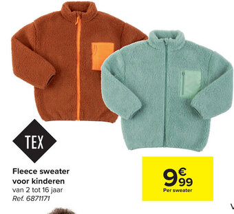Carrefour Tex Fleece Sweater voor Kinderen aanbieding
