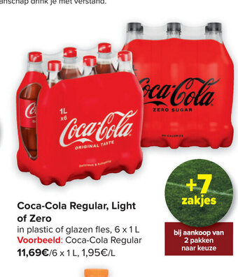 Carrefour Coca-Cola Regular , Light of Zero aanbieding