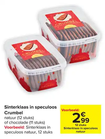 Crumbel Sinterklaas in Speculoos Natuur 12 Stuks of Chocolade 11 stuks