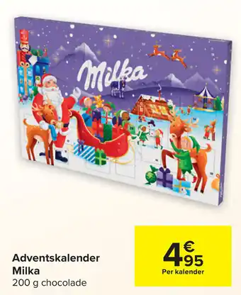Carrefour Milka Adventskalender 200g Chocolade aanbieding