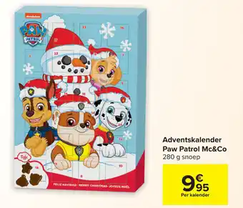 Carrefour Paw Patrol Mc&Do Adventskalender 280g Snoep aanbieding