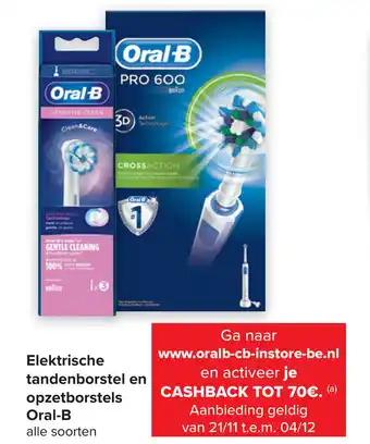 Carrefour Oral-B Elektrische Tandenborstel en Opzetborstels aanbieding