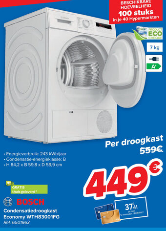 Bosch Condensatiedroogkast Economy WTH83001FG