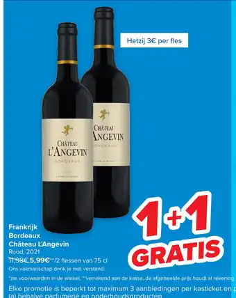 Chateau L'Angevin Bordeaux 1+1 Gratis