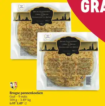 Delhaize Brugse Pannenkoeken Geal 9 Stuks 1+1 Gratis aanbieding