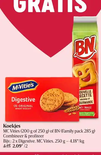Delhaize McVities Koekjes 1+1 Gratis aanbieding