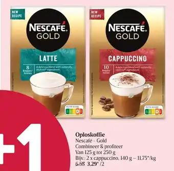 Delhaize Nescafe - Gold Oploskoffie 1+1 Gratis aanbieding