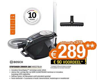 Expert Bosch stofzuiger zonder zak aanbieding