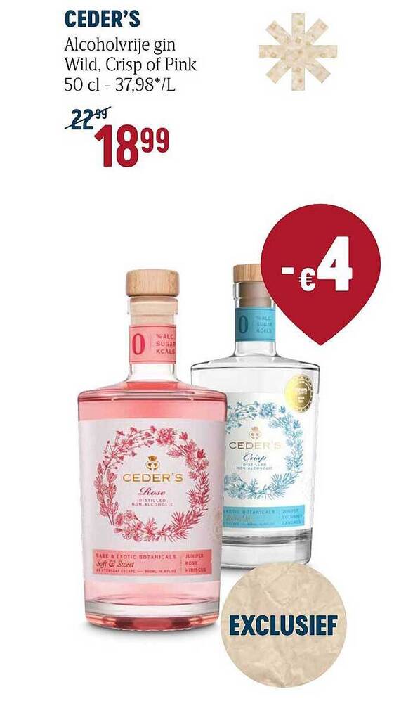 Ceder's alcoholvrije gin promotie bij Delhaize