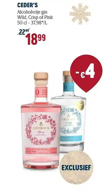Delhaize Ceder's alcoholvrije gin aanbieding