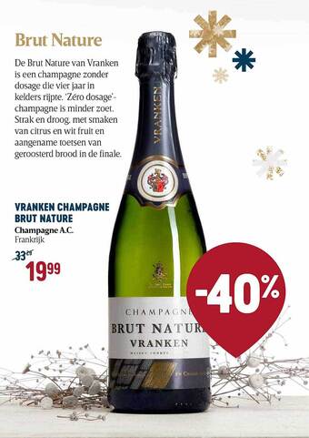 Delhaize Vranken champagne brut nature aanbieding