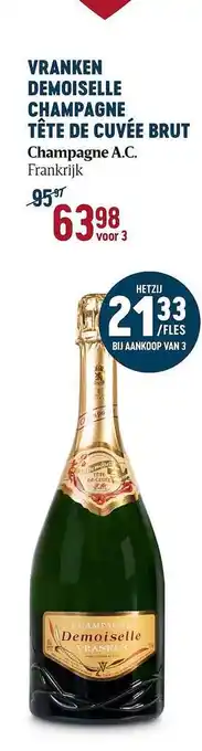 Delhaize Vranken demoiselle champagne tête de cuvée brut champagne aanbieding