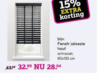 Leen Bakker Fenstr jaloezie hout aanbieding