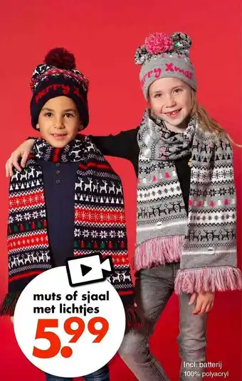 Wibra Muts of sjaal met lichtjes aanbieding