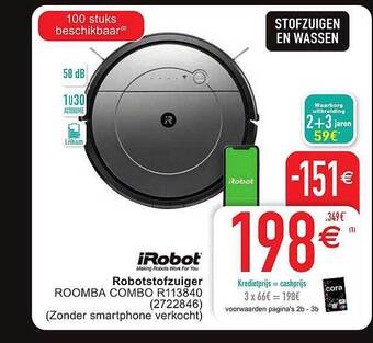 Cora Irobot robotstofzuiger aanbieding