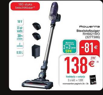 Cora Rowenta steelstofzuiger aanbieding