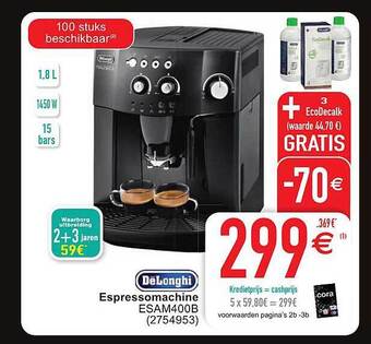 Cora Delonghi espressomachine aanbieding