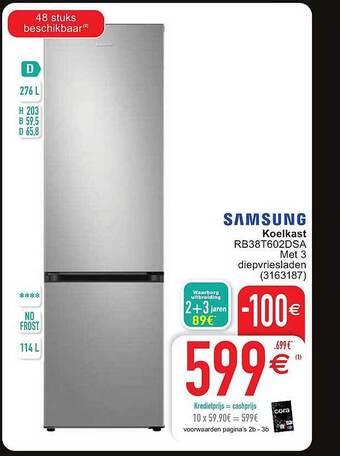 Cora Samsung koelkast aanbieding