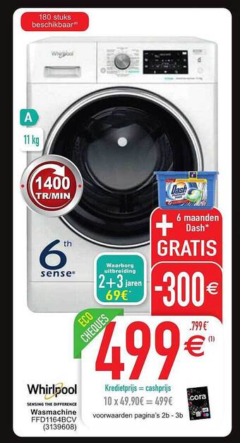 Cora Whirlpool wasmachine aanbieding