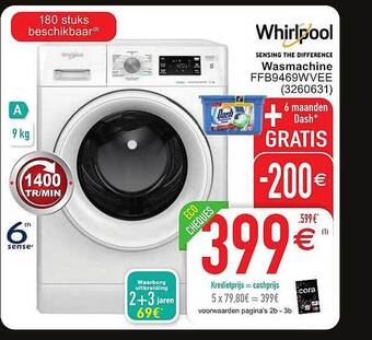 Cora Whirlpool wasmachine aanbieding