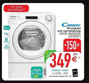 Cora Candy droogkast met warmtepomp aanbieding