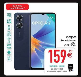 Cora Oppo smartphone a17 aanbieding