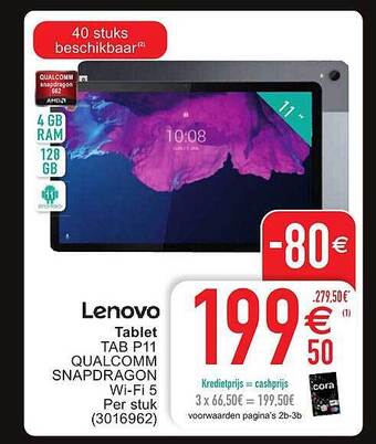 Cora Lenovo tablet aanbieding