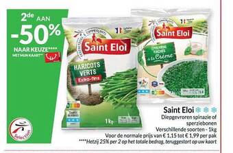 Intermarché Saint eloi diepgevroren spinazie of sperziebonen aanbieding