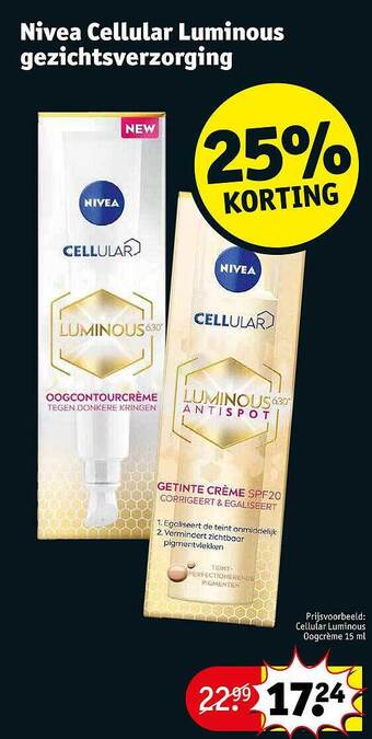 Kruidvat Nivea cellular luminous gezichtsverzorging aanbieding